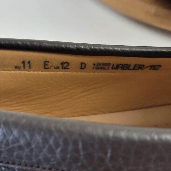 Bally Men’s Size 12 D Wabler Brown Leather Driving Loafers W/ Og Box Web Stripe - Picture 16 of 16